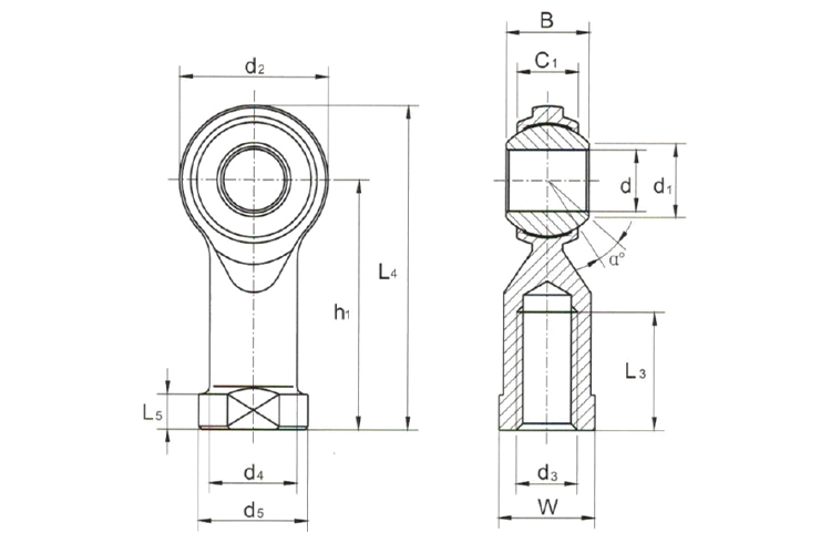 NHS Series Female Rod End Bearings | Self-Lubricating Spherical Rod Ends