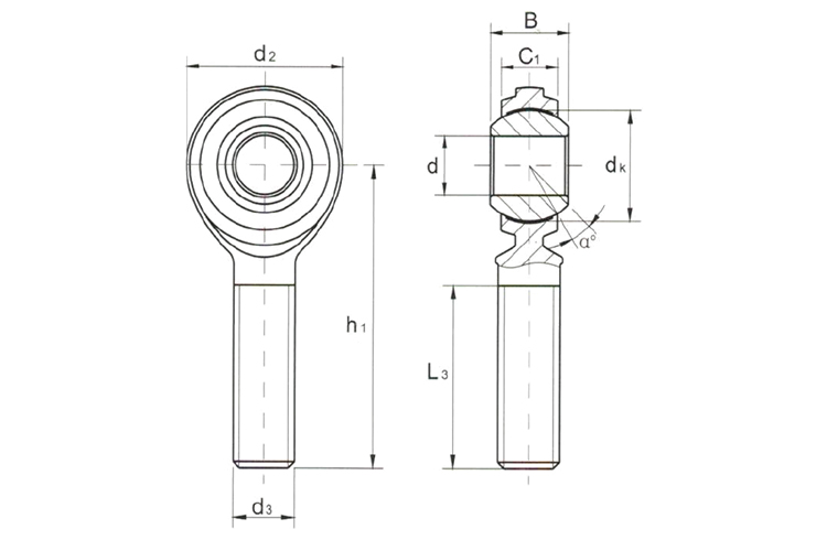 CM..T Series Male Rod End Bearing - Self-Lubricating, Inch